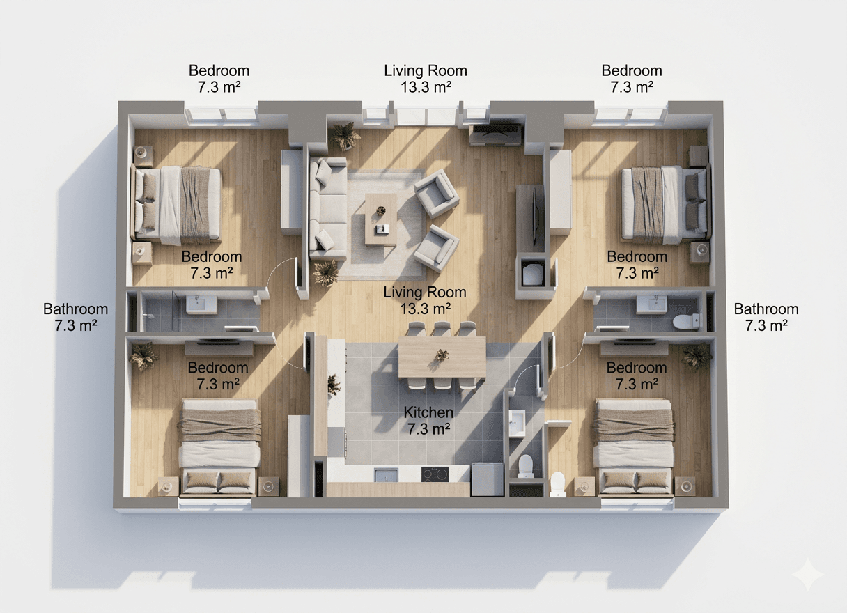 3D Rendered Isometric View